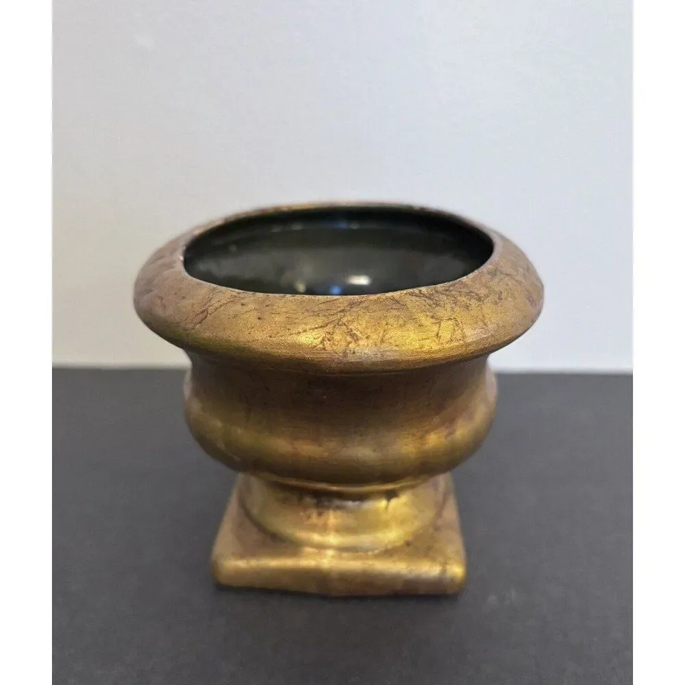Vintage Small Gold Oval Planter